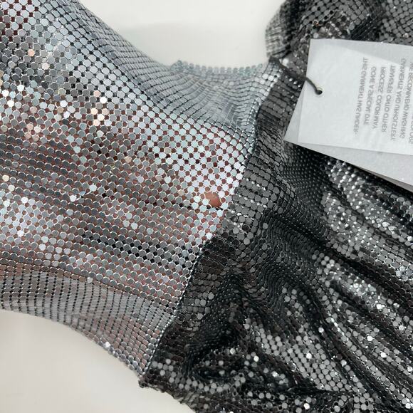 Michael Costello x REVOLVE | Evangeline Mini Dress in Black & Pewter M w/ Tags - Picture 11 of 13